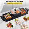 2 in 1 Electric Grill and Hot Pot, 2400W BBQ Pan Grill and Hot Pot, Multifunctional Teppanyaki Grill Pot with Dual Temp Control