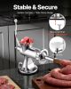 Manual Meat Grinder, 304 Stainless Steel Hand Meat Grinder with Suction Cup + Steel Table Clamp, Meat Mincer Sausage Maker & 2 Cutting Plates