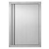 BBQ Access Door, 17W x 24H Inch Single Outdoor Kitchen Door, Stainless Steel Flush Mount Door, Wall Vertical Door with Recessed Handle, for BBQ Island