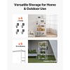 5-Tier Foldable Storage Shelf, 32W x 14D x 72H Inch Folding Metal Rack Shelving Unit, No Assembly Organizer Shelf with 5 Wheels & 4 Hooks for Pantry