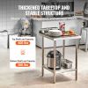 24 x 24 x 36 Inch Stainless Steel Work Table, Commercial Food Prep Worktable Heavy Duty Prep Worktable