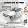 Hotel Pan, Full Size Anti-Jam Steam Pan, 0.8mm Thick Stainless Steel Restaurant Steam Table Pan, 4-Inch Deep Commercial Table Pan