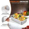 6 Pack Steam Table Pans 20.9 x 12.8 x 5.9 Inch Deep Steam Table Pan Full Size 20.5L Deep Food Container Stainless Steel Oven Tray Hotel Pans Anti-Jam