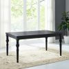 Leviton Urban Style Wood Dark Wash Turned-Leg Dining Set: Table and 4 Chairs, Blue - as Pic