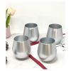 Metallic Silver Color Plastic Wine Glasses Set of 4 (18oz), BPA Free Acrylic Wine Glass Set, Unbreakable Red Wine Glasses, White Wine Glasses - as Pic