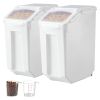 Rice Storage Container, 4.5Gallon/20L x2 Capacity Large Dog Food Dispenser Bin, Kitchen Ingredient Grain Cereal Flour Bin