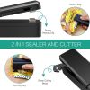 1pc 2 In 1 USB Chargable Mini Bag Sealer Heat Sealers With Cutter Knife Rechargeable Portable Sealer For Plastic Bag Food Storage - White