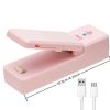 1pc 2 In 1 USB Chargable Mini Bag Sealer Heat Sealers With Cutter Knife Rechargeable Portable Sealer For Plastic Bag Food Storage - Pink