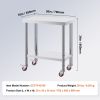 Stainless Steel Work Table 30 x 18 x 34 Inch, 700 LBS Load Capacity with 4 Wheels, 3 Adjustable Height Levels