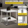 Stainless Steel Prep Table, 36 x 24 x 35 Inch, 440lbs Load Capacity Heavy Duty Metal Worktable with Backsplash Adjustable Undershelf & 4 Casters