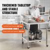Stainless Steel Work Table 24 x 36 x 38 Inch, with 4 Wheels, 3 Adjustable Height Levels