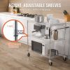 Kitchen Utility Cart, 3 Tiers, Wire Rolling Cart with 661LBS Capacity, Steel Service Cart on Wheels