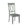 5pc Dining Set Natural Finish Table and 4x Side Chairs Teal Finish Wooden Kitchen Dining Room Furniture - as Pic