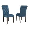 Leviton Urban Style Wood Dark Wash Turned-Leg Dining Set: Table and 4 Chairs, Blue - as Pic