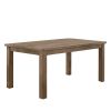 5pc Dining Set Natural Finish Table and 4x Side Chairs Teal Finish Wooden Kitchen Dining Room Furniture - as Pic