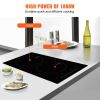 Electric Cooktop, 2 Burners, 12'' Induction Stove Top, Built-in Magnetic Cooktop 1800W, 9 Heating Level Multifunctional Burner