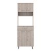 Calgary 2 Piece Kitchen Set, Kitchen Island + Pantry Cabinet , White /Light Gray