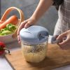 900ML Manual Meat Mincer Garlic Chopper Rotate Garlic Press Crusher Vegetable Onion Cutter Kitchen Cooking Accessories - Blue