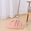 2pcs Multi Function Coral Velvet Broom Cover Cloth Floor Mop With Reusable Microfiber Absorbent Mop Household Cleaning Accessories - Grey