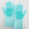 1 Pair Dishwashing Cleaning Gloves Magic Silicone Rubber Dish Washing Glove For Household Scrubber Kitchen Clean Tool Scrub - gray - 1 Pair