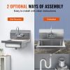Commercial Hand Sink with Faucet, Stainless Steel Sink for Washing, Small Hand Washing Sink, Wall Mount Hand Basin, Utility Sink for Restaurant
