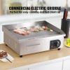Commercial Electric Griddle, 21", 1600W Countertop Flat Top Grill, Stainless Steel Grill with Non Stick Iron Cooking Plate