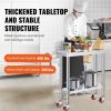 Stainless Steel Work Table 30 x 12 x 34 Inch, 700 LBS Load Capacity with 4 Wheels, 3 Adjustable Height Levels