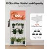 5-Tier Foldable Storage Shelf, 32W x 14D x 72H Inch Folding Metal Rack Shelving Unit, No Assembly Organizer Shelf with 5 Wheels & 4 Hooks for Pantry