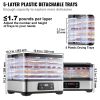 Food Dehydrator Machine, 5-Tray Fruit Dehydrator, 300W Electric Food Dryer w/ Digital Adjustable Timer & Temperature for Jerky, Herb, Meat, Beef