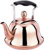Rose Gold Stainless Steel Kettle; Streamlined Spout; Anti-scalding Handle; tea Kettle for Stove Top Whistling (Size : 4L) - 4L