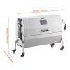 Rotisserie Grill with Hooded Cover, BBQ Whole Pig Lamb Goat Charcoal Spit Grill, 46 Inch 132Lbs Capacity