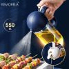 1pc 2-in-1 Oil Bottle Spray And Automatically Open Pour Olive Oil Gravy Boats Grill Sprayer Leak-proof Nozzle BBQ Kitchen Accessories - black