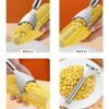 1pc Stainless Steel Corn Planer; Corn Peeler; Cob Remover Tool With Ergonomic Handle; Kitchen Gadgets - 18*6.5cm