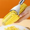 1pc Stainless Steel Corn Planer; Corn Peeler; Cob Remover Tool With Ergonomic Handle; Kitchen Gadgets - 18*6.5cm