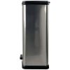 13.2 Gallon Trash Can, Plastic Rectangular Step Kitchen Trash Can, Silver - 13.2 gal