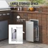 Pull Out Trash Drawer 13.6Wx26Hx19.3D Inch Lower Sliding Rails Stainless Steel Roll Out Trash Bin Pull Out Tray Outdoor Kitchen Trash Drawer with Hand