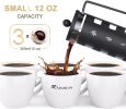 Small French Press Coffee Make; with 4 Level Filtration System Borosilicate Glass Durable Stainless Steel Thickened Heat Resistant - default