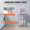 Stainless Steel Prep Table, 24 x 18 x 34 Inch, 640 lbs Load Capacity, Heavy Duty Metal Worktable with 3 Adjustable Height Levels
