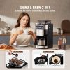Coffee Maker with Grinder, 8 Cup Coffee Machine, Grind and Brew Coffee Maker with 3 Brew Strength Control, 24-Hour Timer for Auto Brew