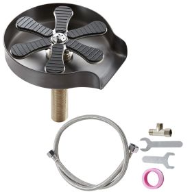 Glass Rinser, 10 Powerful Spraying Jets 360Â° Rotating Cup Rinser for Sink (Base Material: 304 Stainless Steel Base, Color: Brushed Nickel)
