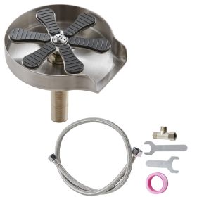Glass Rinser, 10 Powerful Spraying Jets 360Â° Rotating Cup Rinser for Sink (Base Material: 304 Stainless Steel Base, Color: Stainless Steel Wire-drawing)