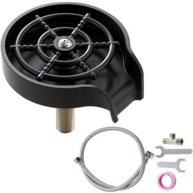 Glass Rinser, 10 Powerful Spraying Jets 360Â° Rotating Cup Rinser for Sink (Base Material: ABS Base, Color: black)