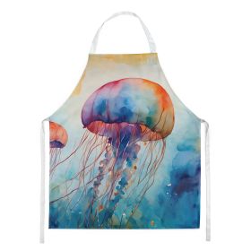 Jellyfish Apron Cooking Kitchen Server Baking Crafts Gardening for Adult Women Men, Unisex, Large, Multicolor (Default: Default)
