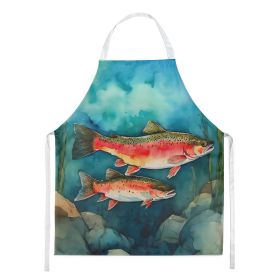 Trout Apron Cooking Kitchen Server Baking Crafts Gardening for Adult Women Men, Unisex, Large, Multicolor (Default: Default)